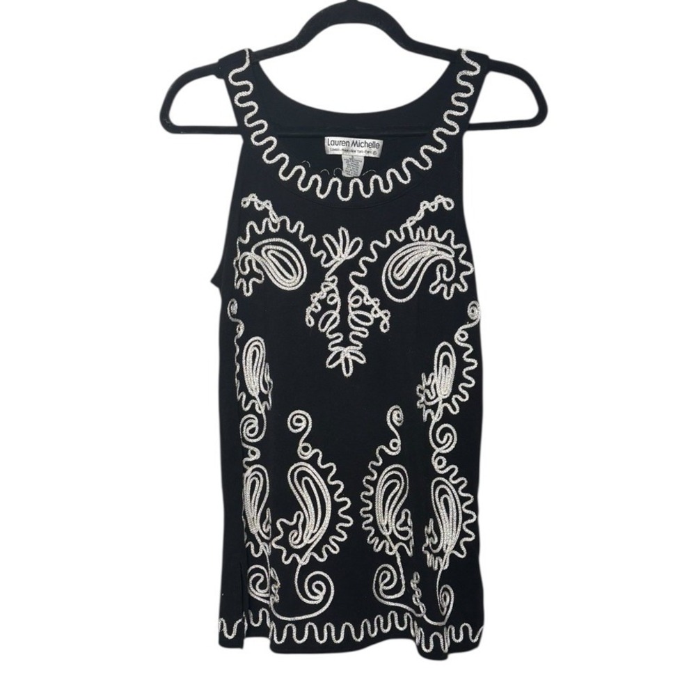 Lauren Michelle Embroidered Sleeveless‎ Top Women's Size Small Boho